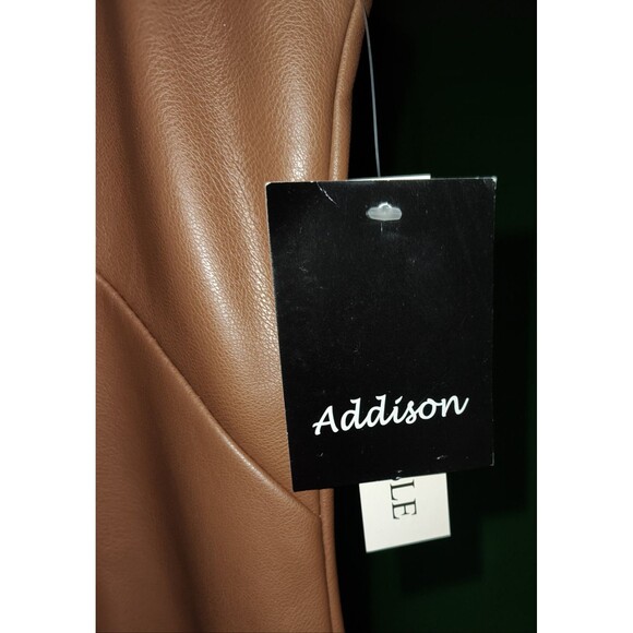 Addison Brown Faux Leather Dress - size 6 - Picture 3 of 5